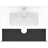 L-Cube Two Drawer Wall-Mount Vanity Unit Concrete Gray