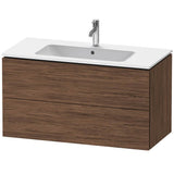 Duravit - L-Cube Two Drawer Wall-Mount Vanity Unit Walnut Dark - Walnut Dark