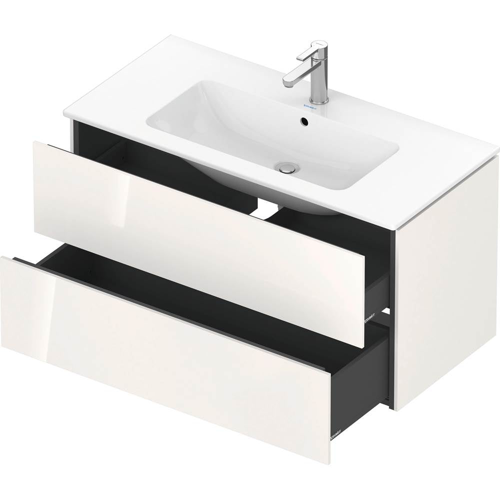 L-Cube Two Drawer Wall-Mount Vanity Unit Concrete Gray