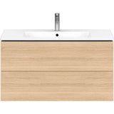 L-Cube Two Drawer Wall-Mount Vanity Unit Concrete Gray
