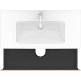 L-Cube Two Drawer Wall-Mount Vanity Unit Concrete Gray