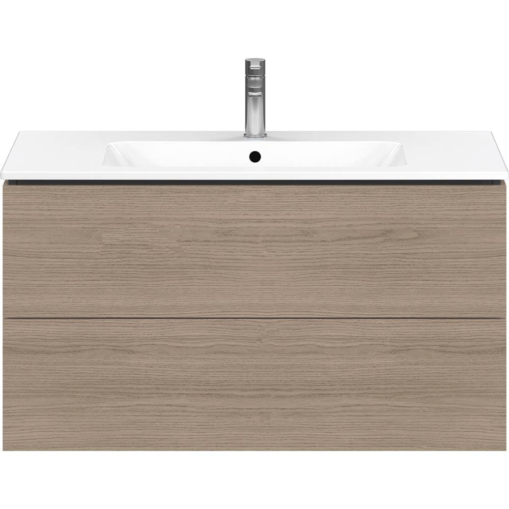 L-Cube Two Drawer Wall-Mount Vanity Unit Concrete Gray