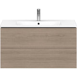 L-Cube Two Drawer Wall-Mount Vanity Unit Concrete Gray
