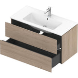 L-Cube Two Drawer Wall-Mount Vanity Unit Concrete Gray