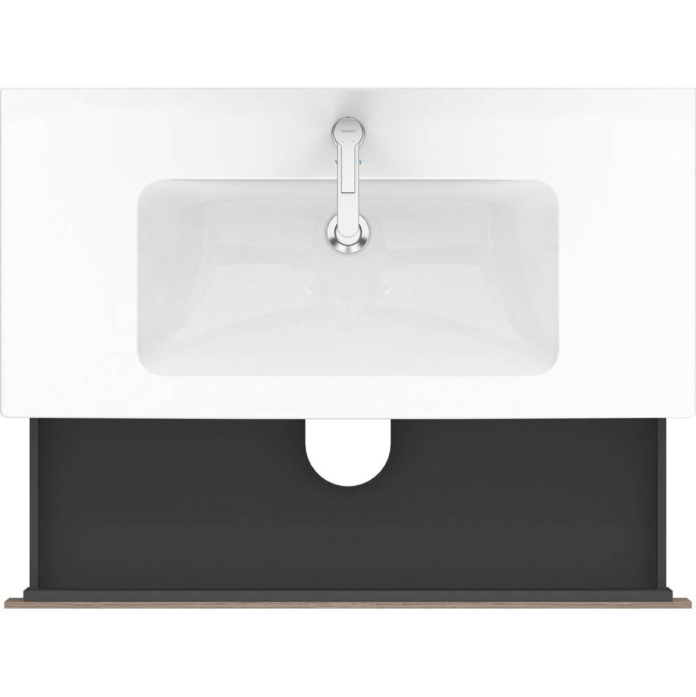 L-Cube Two Drawer Wall-Mount Vanity Unit Concrete Gray