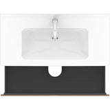 L-Cube Two Drawer Wall-Mount Vanity Unit Concrete Gray