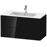 Duravit - L-Cube Two Drawer Wall-Mount Vanity Unit Black - Black High Gloss