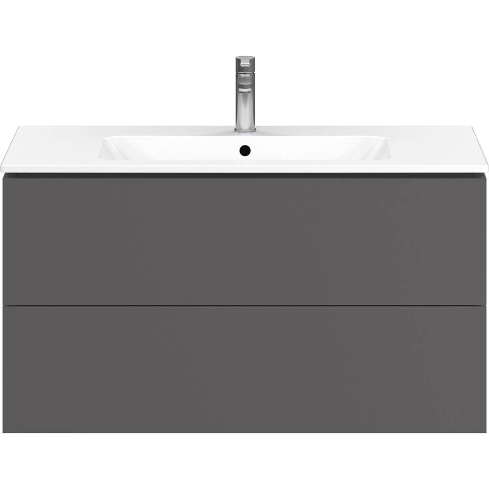 L-Cube Two Drawer Wall-Mount Vanity Unit Concrete Gray