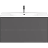 L-Cube Two Drawer Wall-Mount Vanity Unit Concrete Gray