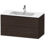 Duravit - L-Cube Two Drawer Wall-Mount Vanity Unit Walnut Brushed - Walnut Brushed