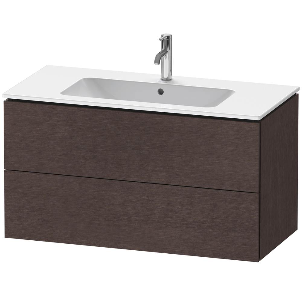 Duravit - L-Cube Two Drawer Wall-Mount Vanity Unit Dark Brushed Oak - Dark Brushed Oak
