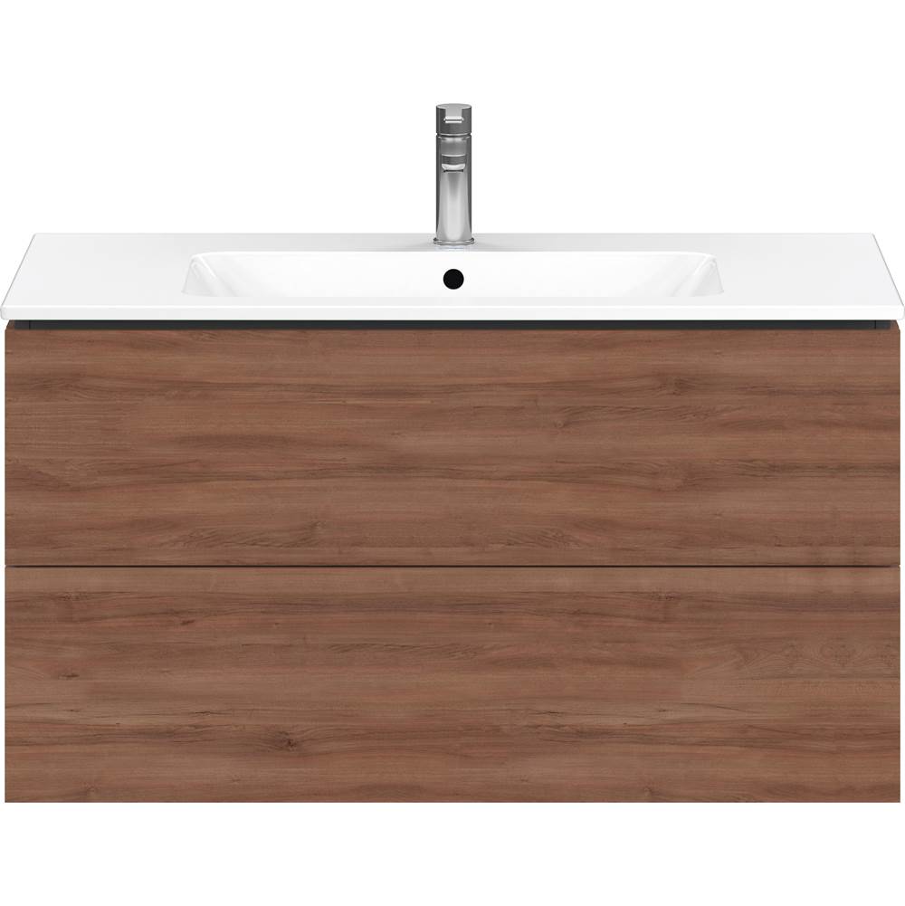 L-Cube Two Drawer Wall-Mount Vanity Unit Concrete Gray