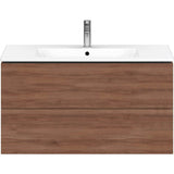 L-Cube Two Drawer Wall-Mount Vanity Unit Concrete Gray