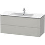 Duravit - L-Cube Two Drawer Wall-Mount Vanity Unit Concrete Gray - Concrete Gray Matte