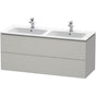 Duravit - L-Cube Two Drawer Wall-Mount Vanity Unit Concrete Gray - Concrete Gray Matte