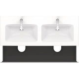 L-Cube Two Drawer Wall-Mount Vanity Unit Concrete Gray