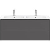 L-Cube Two Drawer Wall-Mount Vanity Unit Concrete Gray