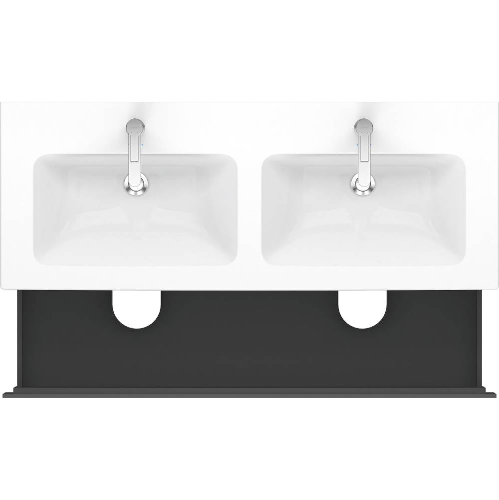L-Cube Two Drawer Wall-Mount Vanity Unit Concrete Gray