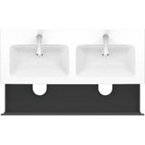 L-Cube Two Drawer Wall-Mount Vanity Unit Concrete Gray