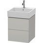 Duravit - L-Cube Two Drawer Wall-Mount Vanity Unit Concrete Gray - Concrete Gray Matte