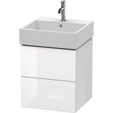 Duravit - L-Cube Two Drawer Wall-Mount Vanity Unit White - White High Gloss