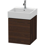 Duravit - L-Cube Two Drawer Wall-Mount Vanity Unit Walnut Brushed - Walnut Brushed