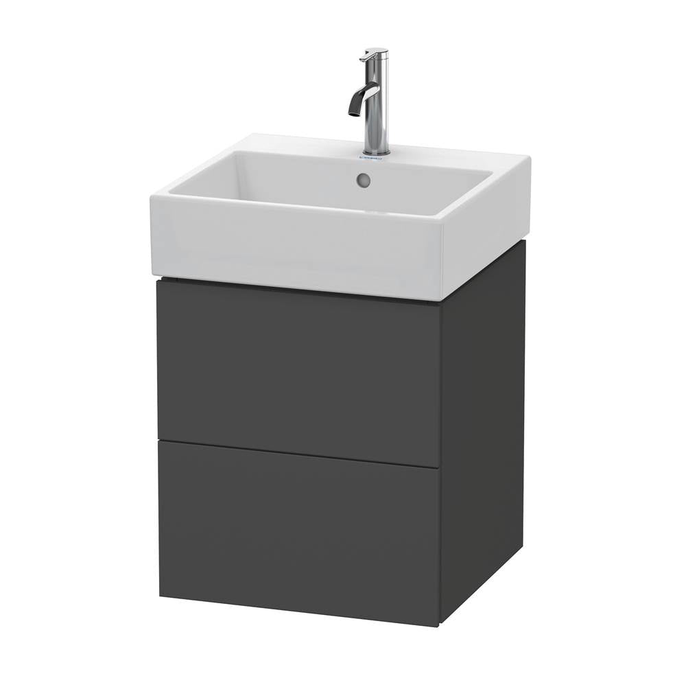Duravit - L-Cube Two Drawer Wall-Mount Vanity Unit Graphite - Graphite Super Matte