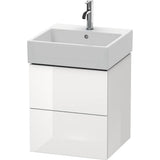 Duravit - L-Cube Two Drawer Wall-Mount Vanity Unit White - White High Gloss