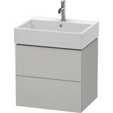 Duravit - L-Cube Two Drawer Wall-Mount Vanity Unit Concrete Gray - Concrete Gray Matte