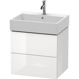 Duravit - L-Cube Two Drawer Wall-Mount Vanity Unit White - White High Gloss