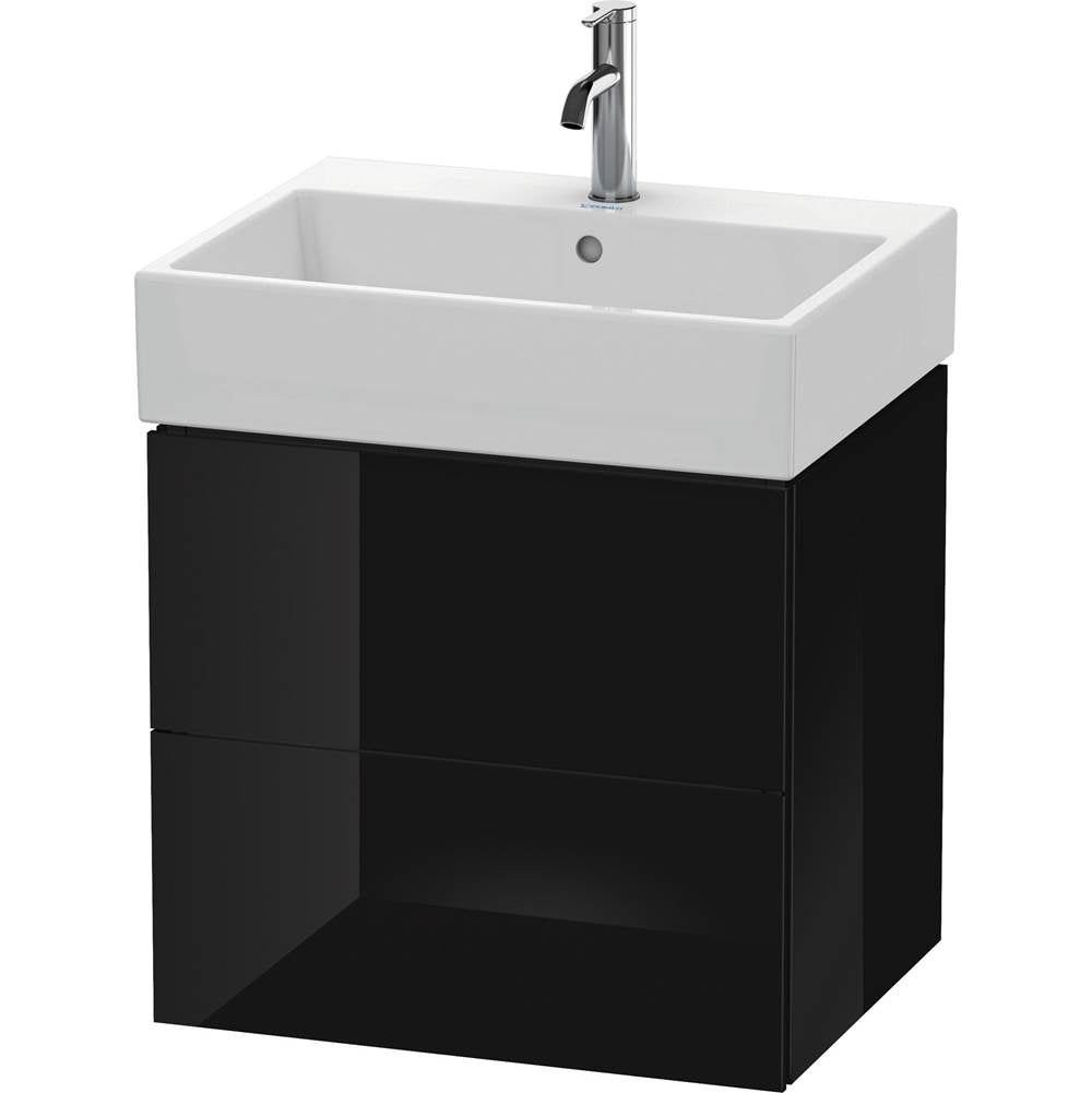 Duravit - L-Cube Two Drawer Wall-Mount Vanity Unit Black - Black High Gloss