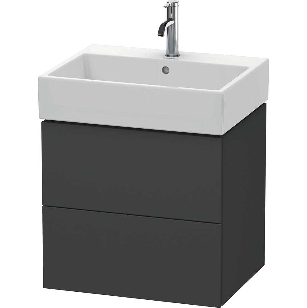 Duravit - L-Cube Two Drawer Wall-Mount Vanity Unit Graphite - Graphite Matte
