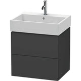 Duravit - L-Cube Two Drawer Wall-Mount Vanity Unit Graphite - Graphite Matte