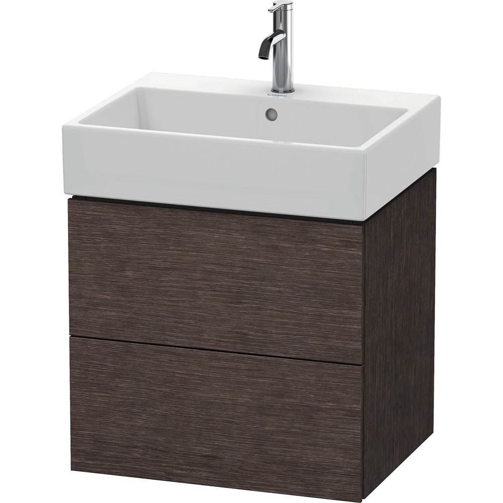 Duravit - L-Cube Two Drawer Wall-Mount Vanity Unit Dark Brushed Oak - Dark Brushed Oak