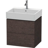 Duravit - L-Cube Two Drawer Wall-Mount Vanity Unit Dark Brushed Oak - Dark Brushed Oak