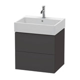 Duravit - L-Cube Two Drawer Wall-Mount Vanity Unit Graphite - Graphite Super Matte