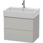 Duravit - L-Cube Two Drawer Wall-Mount Vanity Unit Concrete Gray - Concrete Gray Matte