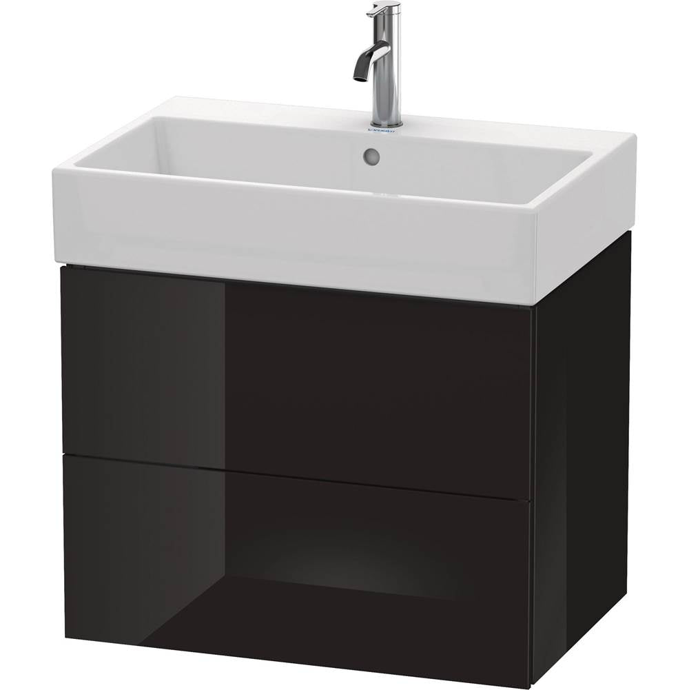 Duravit - L-Cube Two Drawer Wall-Mount Vanity Unit Black - Black High Gloss