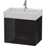 Duravit - L-Cube Two Drawer Wall-Mount Vanity Unit Black - Black High Gloss