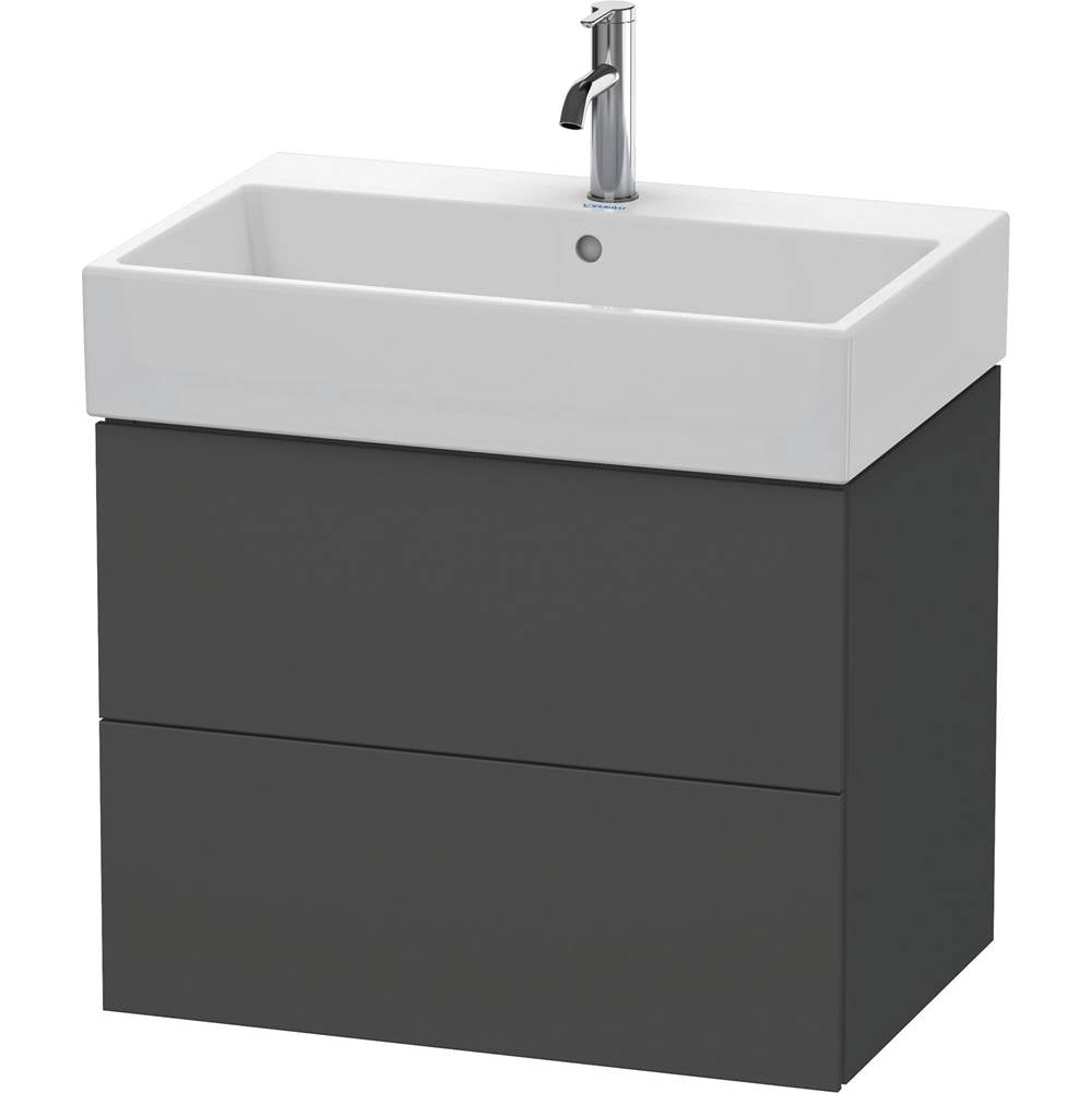 Duravit - L-Cube Two Drawer Wall-Mount Vanity Unit Graphite - Graphite Matte