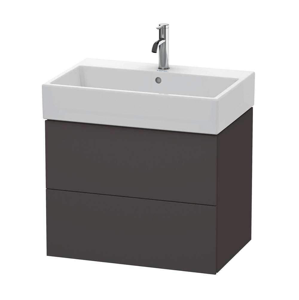 Duravit - L-Cube Two Drawer Wall-Mount Vanity Unit Graphite - Graphite Super Matte