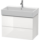 Duravit - L-Cube Two Drawer Wall-Mount Vanity Unit White - White High Gloss