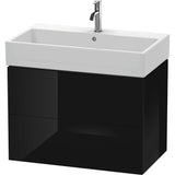 Duravit - L-Cube Two Drawer Wall-Mount Vanity Unit Black - Black High Gloss