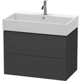 Duravit - L-Cube Two Drawer Wall-Mount Vanity Unit Graphite - Graphite Matte