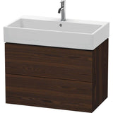 Duravit - L-Cube Two Drawer Wall-Mount Vanity Unit Walnut Brushed - Walnut Brushed