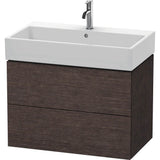 Duravit - L-Cube Two Drawer Wall-Mount Vanity Unit Dark Brushed Oak - Dark Brushed Oak