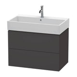 Duravit - L-Cube Two Drawer Wall-Mount Vanity Unit Graphite - Graphite Super Matte