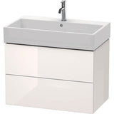 Duravit - L-Cube Two Drawer Wall-Mount Vanity Unit White - White High Gloss