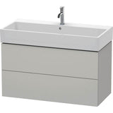 Duravit - L-Cube Two Drawer Wall-Mount Vanity Unit Concrete Gray - Concrete Gray Matte
