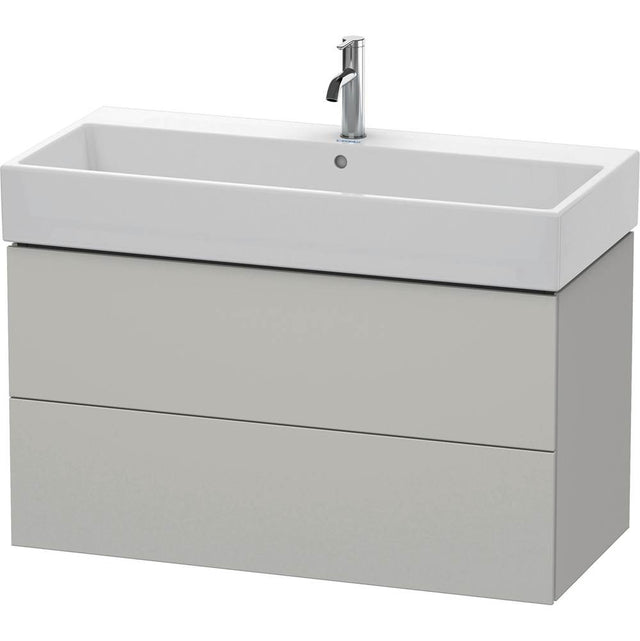 Duravit - L-Cube Two Drawer Wall-Mount Vanity Unit Concrete Gray - Concrete Gray Matte